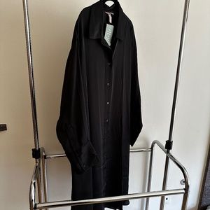 H&M Long Shirt Dress Blouse, Black